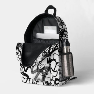 Graffiti Pattern Printed Backpack