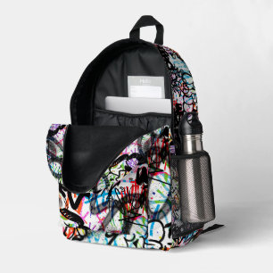 Graffiti Pattern Printed Backpack