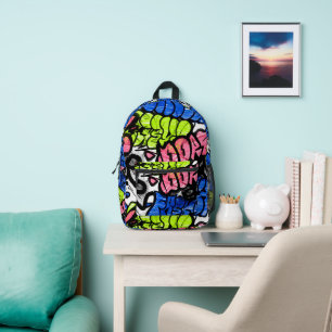 Graffiti Pattern Printed Backpack