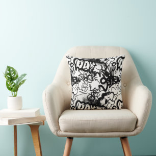 Graffiti Pattern Throw Pillow