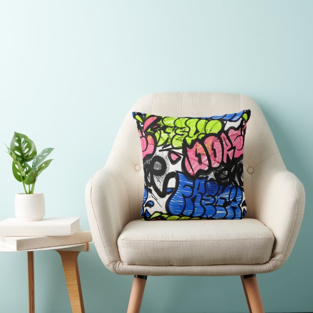 Graffiti Pattern  Throw Pillow (Chair)
