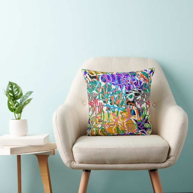 Graffiti Pattern  Throw Pillow (Chair)