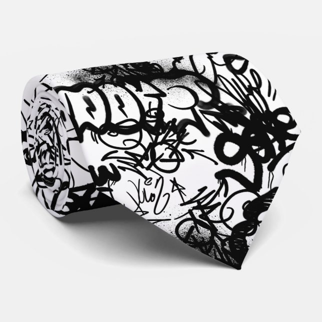 Graffiti Pattern  Tie (Rolled)