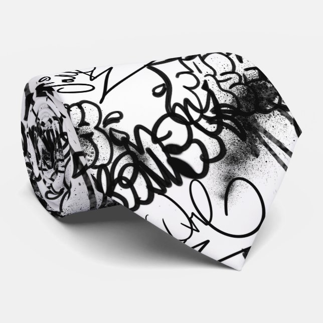 Graffiti Pattern  Tie (Rolled)