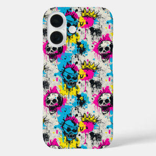 Graffiti Pattern with Neon Colors and Urban Grunge iPhone 16 Case