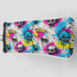 Graffiti Pattern with Neon Colors and Urban Grunge Golf Head Cover