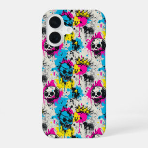 Graffiti Pattern with Neon Colors and Urban Grunge iPhone 16 Case