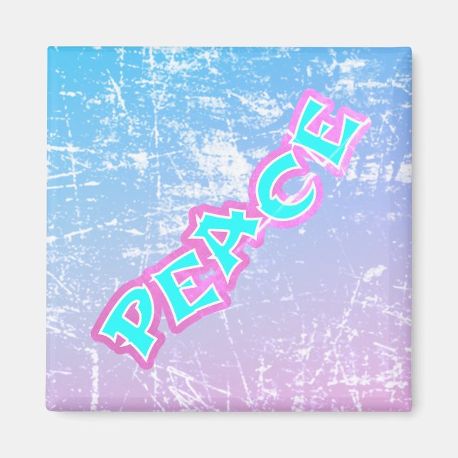 Graffiti Peace Distressed Look Magnet (Front)