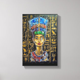 Graffiti Pharaoh Queen Nefertiti Canvas Print