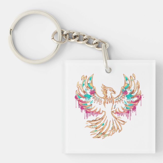 "Graffiti Phoenix Rising" Keychain (Front)