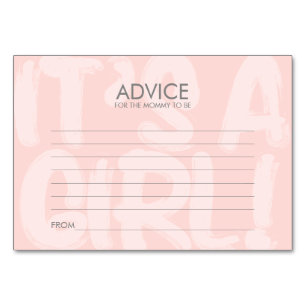Graffiti Pink Baby Shower Advice Card For Mom