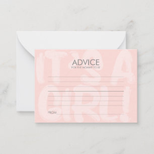 Graffiti Pink Baby shower carte conseil pour maman