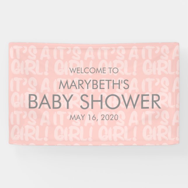 Graffiti Pink Baby Shower Welcome Banner (Horizontal)