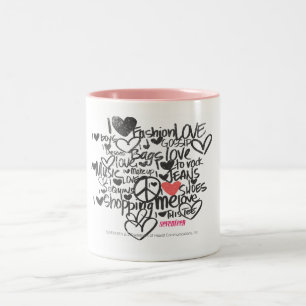 Graffiti Pink Two-Tone Coffee Mug