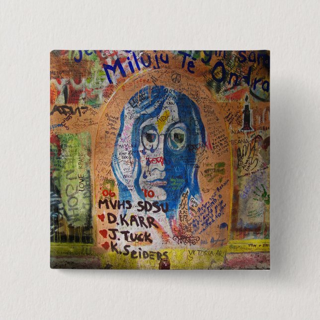 Graffiti - Prague 2 Inch Square Button (Front)