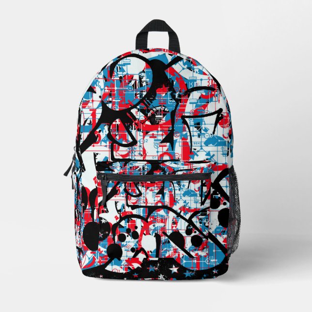 Graffiti Printed Backpack (Front)