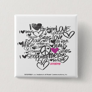 Graffiti Purple 2 Inch Square Button