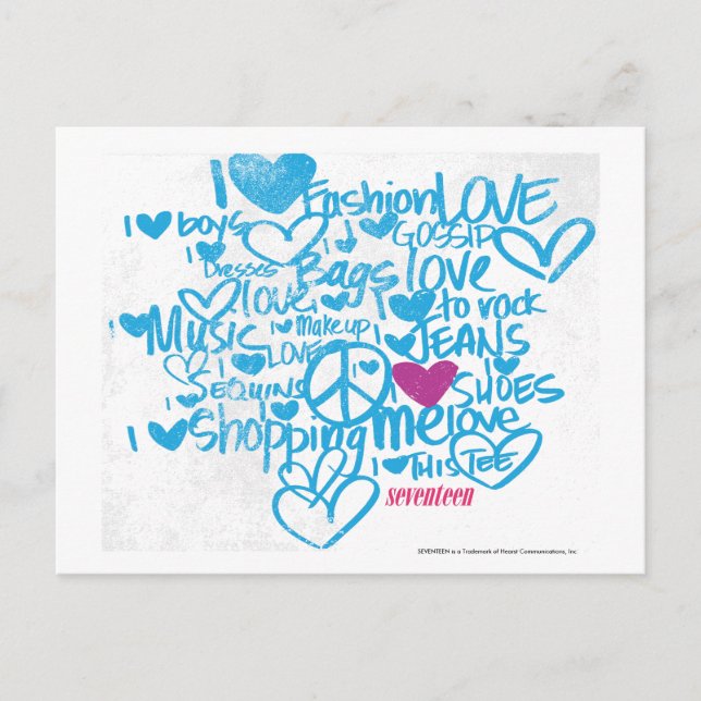 Graffiti Purple/Aqua Postcard (Front)