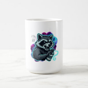 Graffiti Raccoon Long Sleeve Coffee Mug