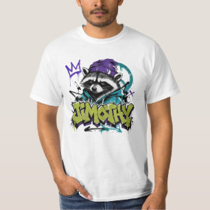 Graffiti Raccoon Street Art Urban Punk Style T-Shirt