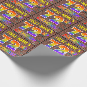 Graffiti Rainbow Look 72ND BIRTHDAY! & Custom Name Wrapping Paper