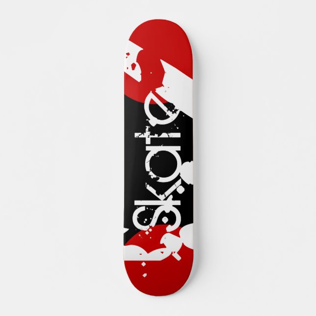 Graffiti Red, Black & White Monogram Skateboard (Front)