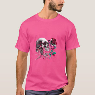 Graffiti Rose Skull - Edgy Vector Art T-Shirt