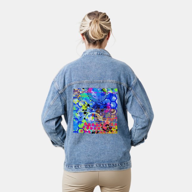 Graffiti Sea 3 Denim Jacket (Model)