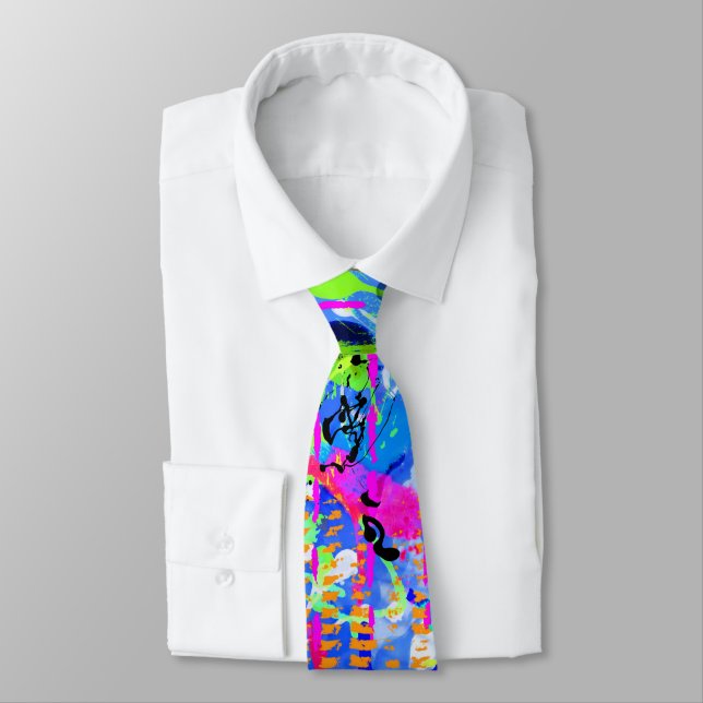 Graffiti Sea Abstract Tie (Tied)