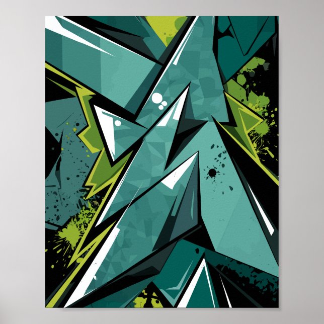 Graffiti Shapes and Splashes Poster (Front)