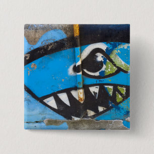Graffiti shark button