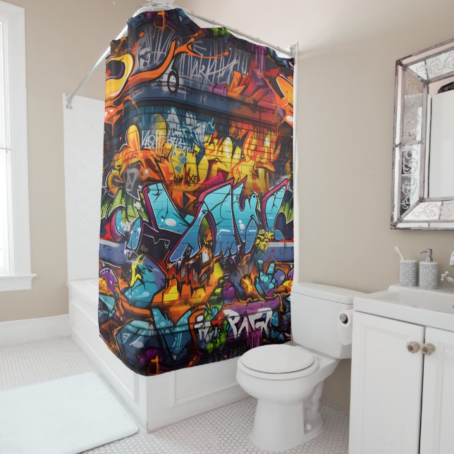 Graffiti Shower Curtain (In Situ)