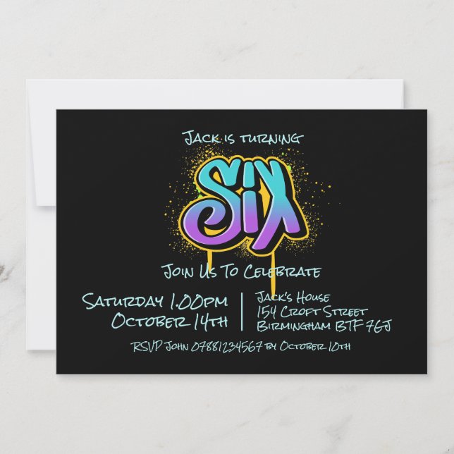 Graffiti Six Invitation (Devant)