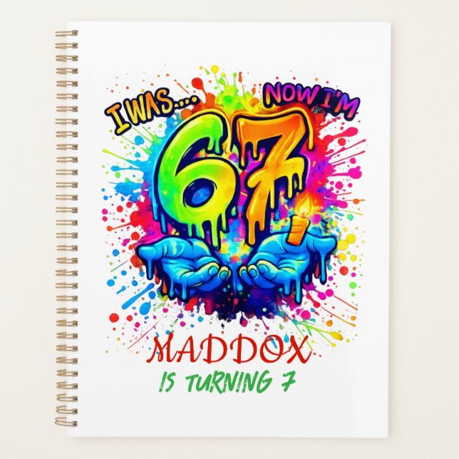 Graffiti Six Seven Birthday Party Trend Notepads (Devant)