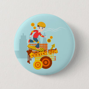 Graffiti skateboard kid birthday party 2 inch round button