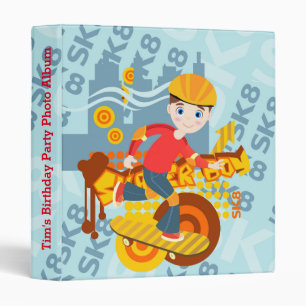 Graffiti skateboard kid birthday party binder