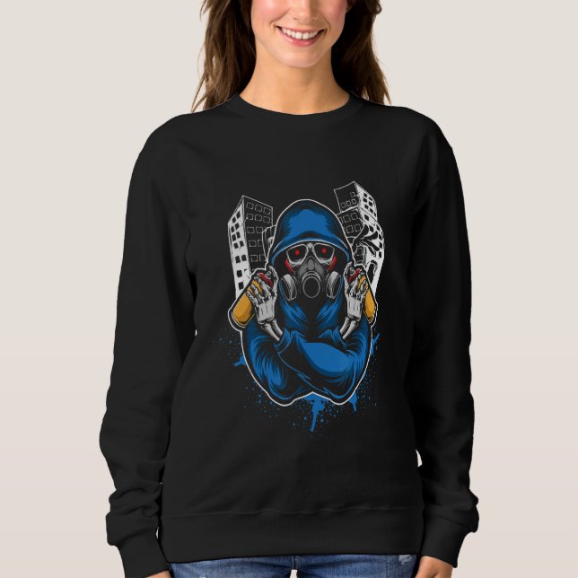 Graffiti Skeleton Spray Can Spray Sprayer Spray Sweatshirt (Front)