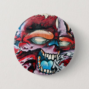 Graffiti Skull 2 Inch Round Button