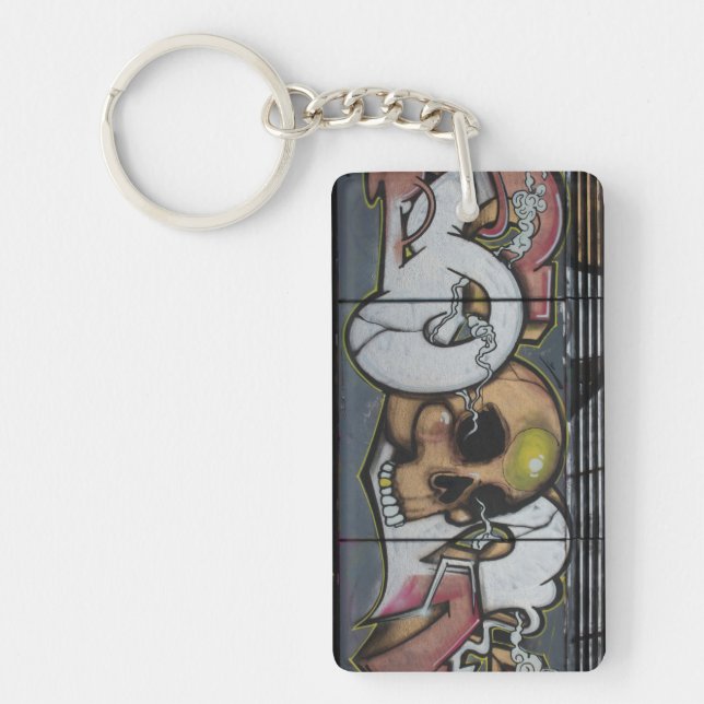 Graffiti Skull Keychain (Front)