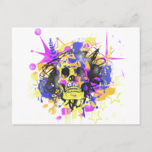 Graffiti Skull Postcard