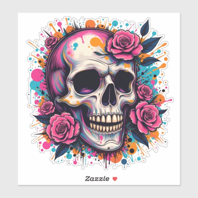 Graffiti Skull & Roses  (Sheet)