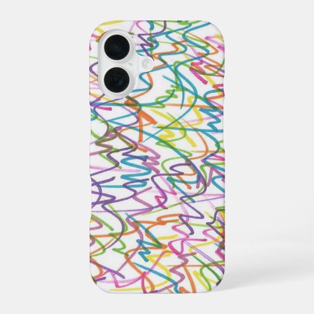 Graffiti Splatter Abstract Pattern iPhone 16 Case (Back)