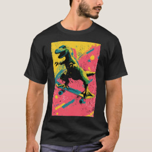 Graffiti Splatter T-Rex Skater T-Shirt