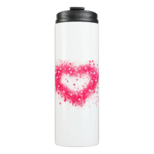 Graffiti spray paint pink sparkling heart  thermal tumbler