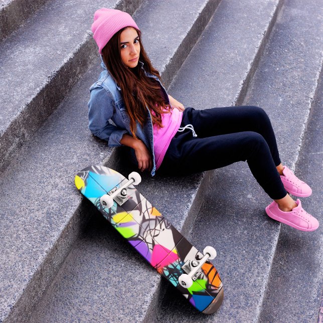 Graffiti Spray-Painted Shapes Skateboard (Creator Uploaded)