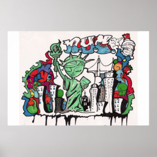graffiti statue of liberty poster