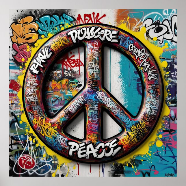 Graffiti Street Art A Canvas for Peace Symbols Poster (Front)