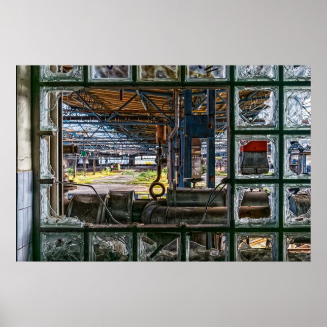 Graffiti Street Art Abandonné Poster de l'usine (Devant)