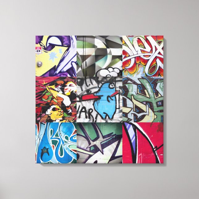 Graffiti (Street Art) Collage Canvas Print (Front)