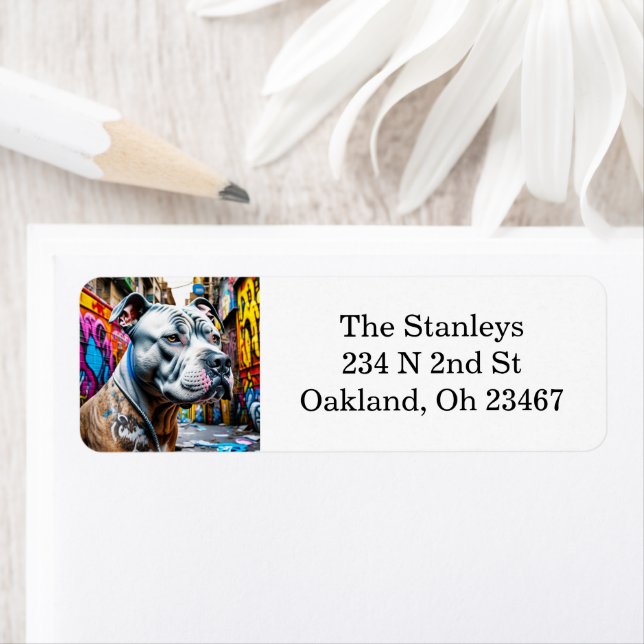 Graffiti Street Art Pitbull (En situation)